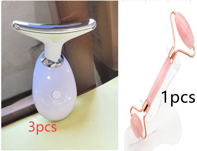 Luxury 7-Color LED EMS Face & Neck Beauty Massager — Negative Ion, Infrared, Ultrasonic Skin Rejuvenation