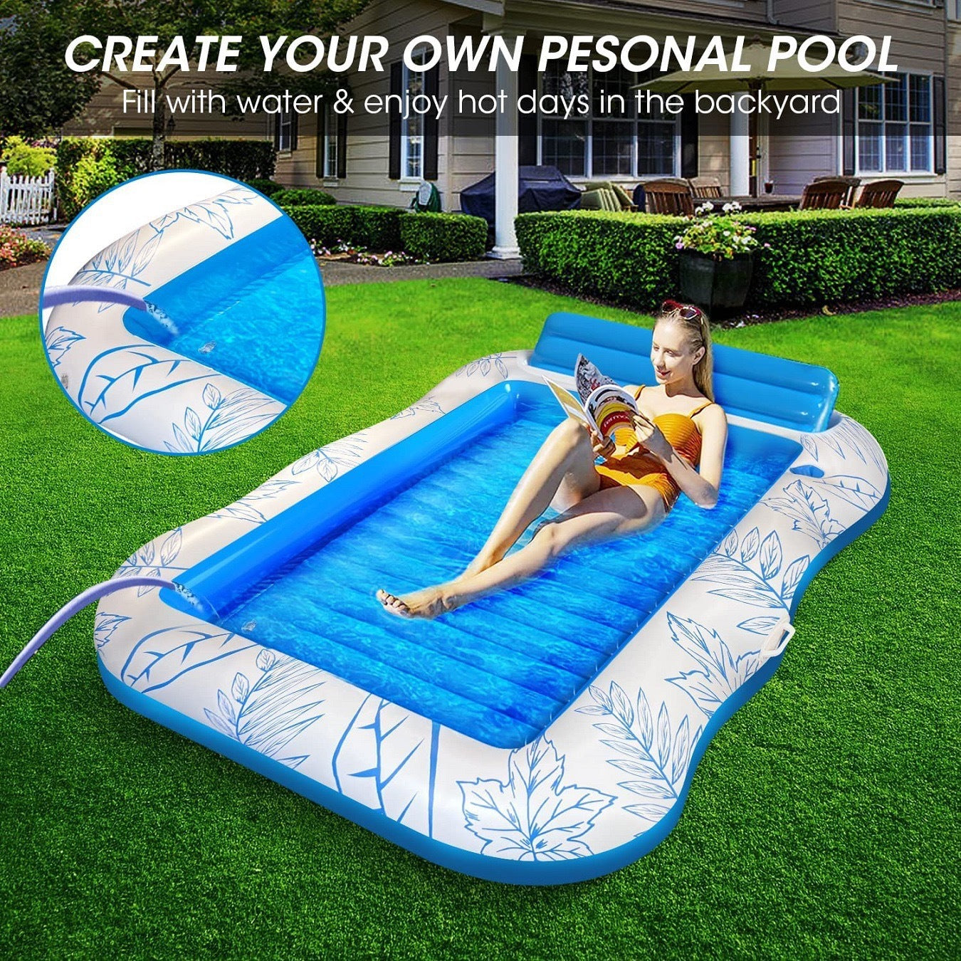 Luxury Inflatable Pool Float Recliner – Giant Tanning Lounger for Swimming Pools
