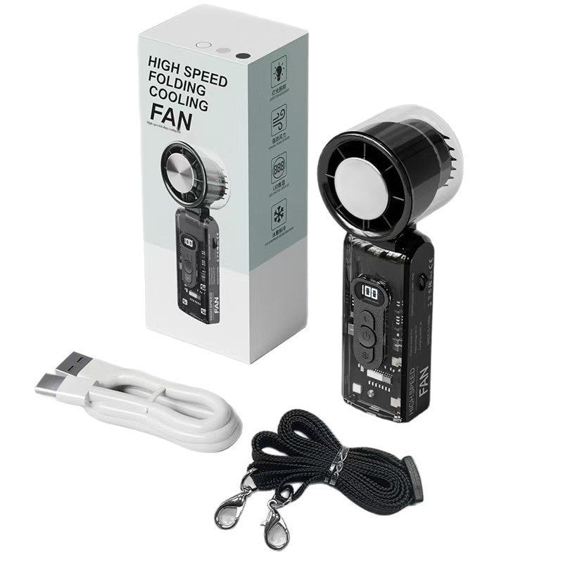 Semiconductor Ice Compress Cooling Fan — Portable Handheld Digital Display USB Fan