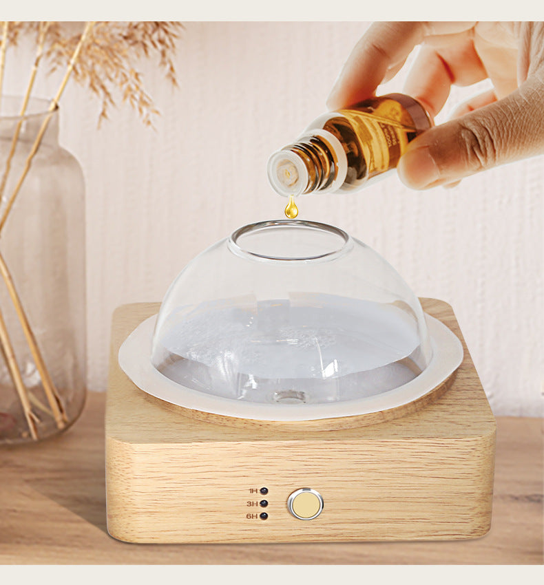 Luxury Solid Wood Glass Aroma Diffuser & Humidifier — Ultrasonic, Aromatherapy, Sleep Aid, Timer