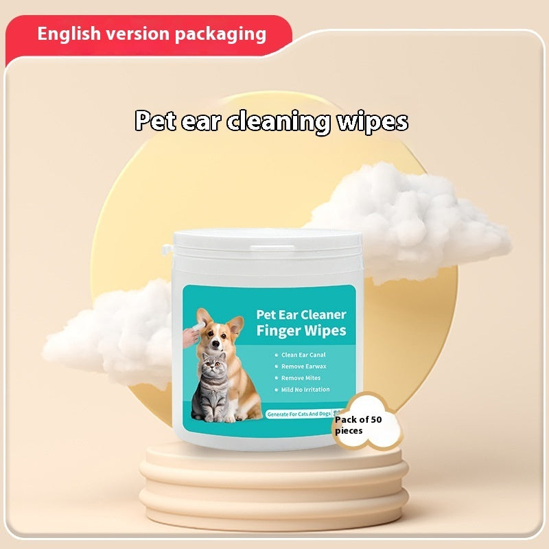 Luxury Pet Dental & Ear Care Cleaning Wipes – Disposable Fingertip Wipes for Cats & Dogs