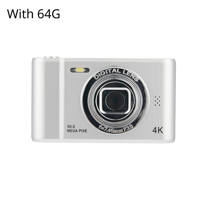 RetroShot 48MP 4K HD Digital Selfie Camera — Front & Rear Dual Lens, Retro Compact Design