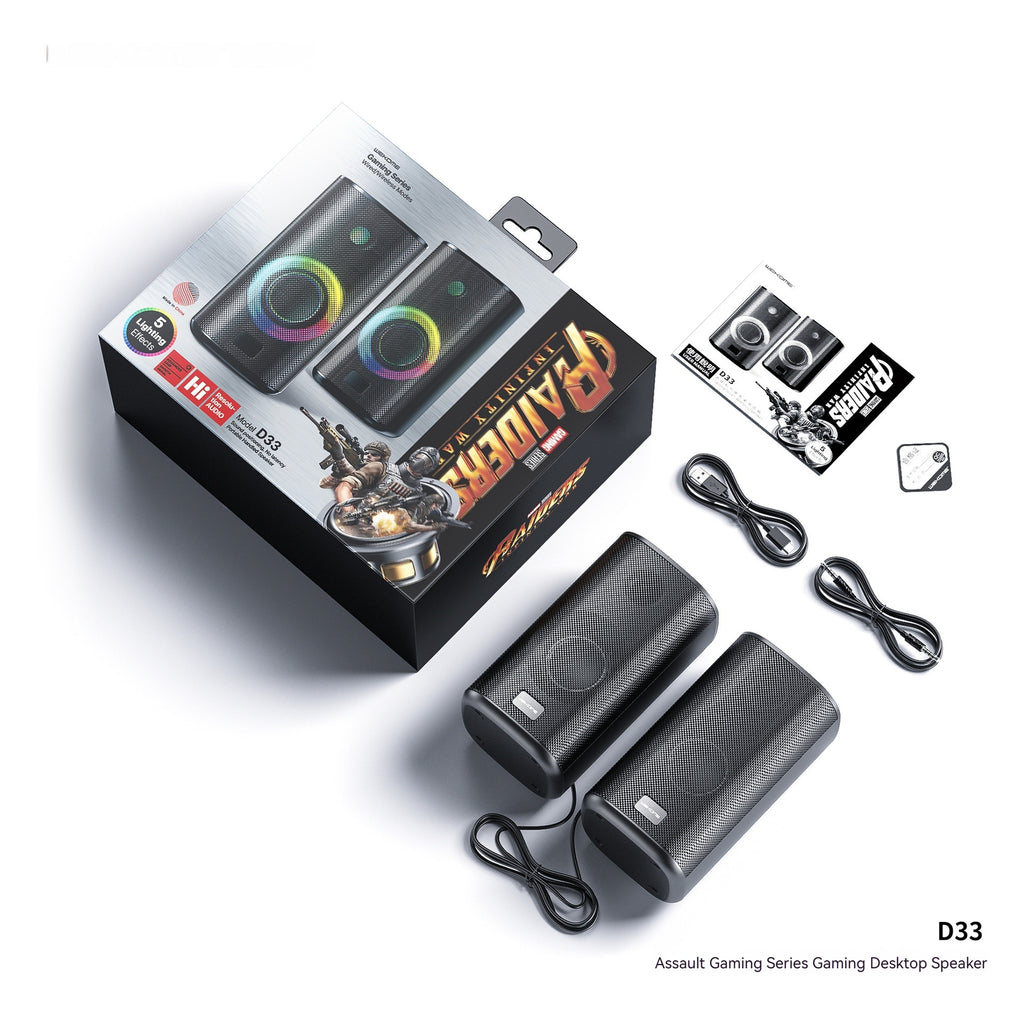 RGB Gaming Desktop Bluetooth Speaker | Dual Stereo Sound, LED Light Show & USB Powered