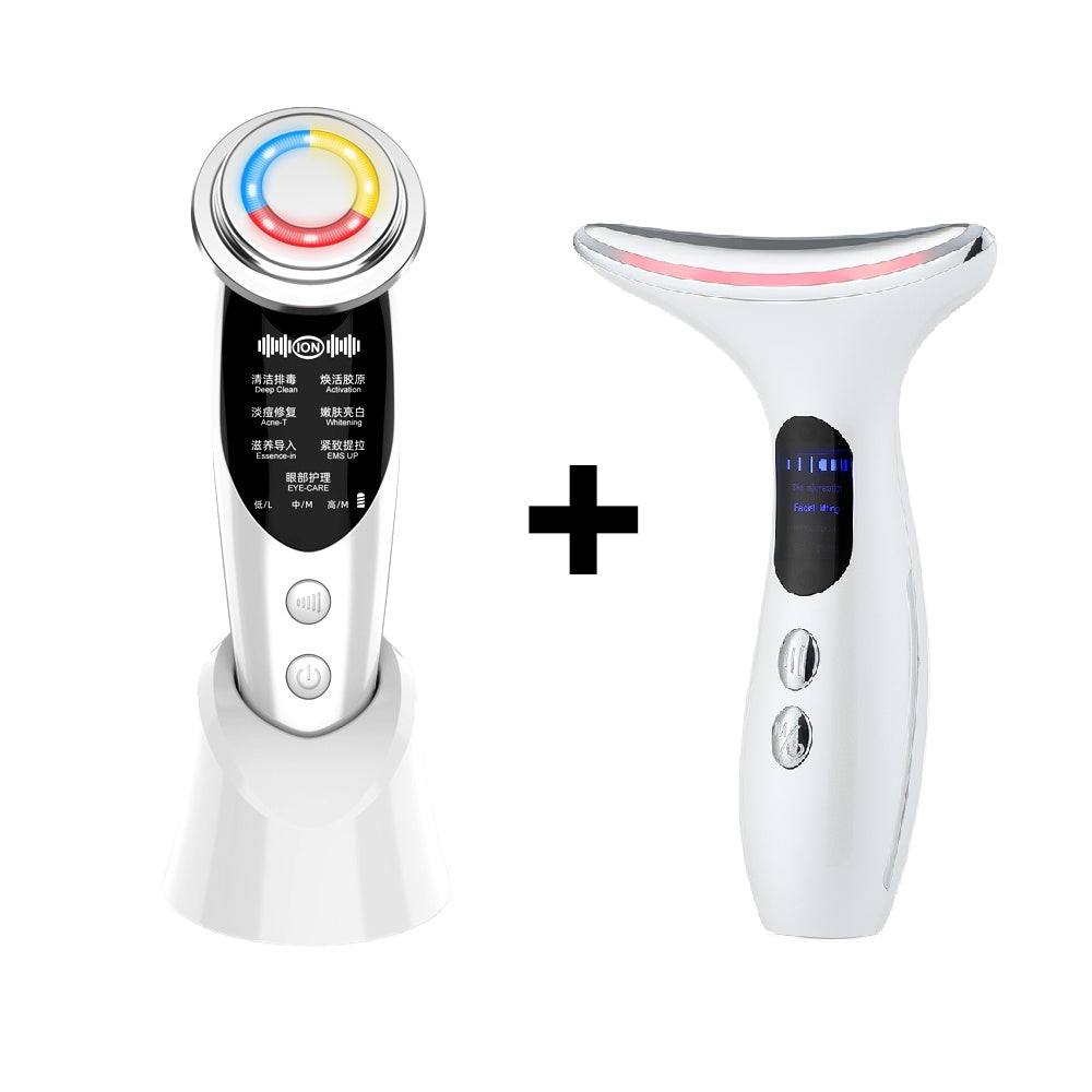 3-in-1 Face & Neck Lifting Kit | LED Ion Therapy Skin Tightening Beauty Wand Set