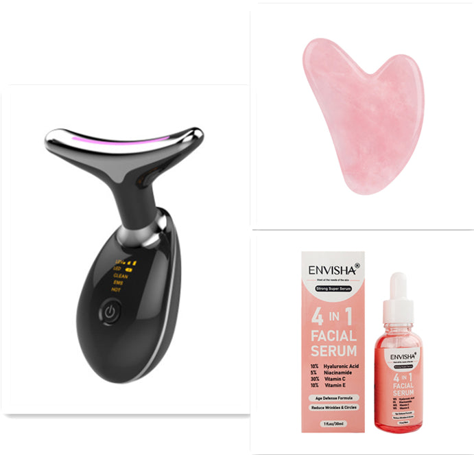 EMS Thermal Neck & Face Lifting Massager | LED Photon Microcurrent Wrinkle Remover