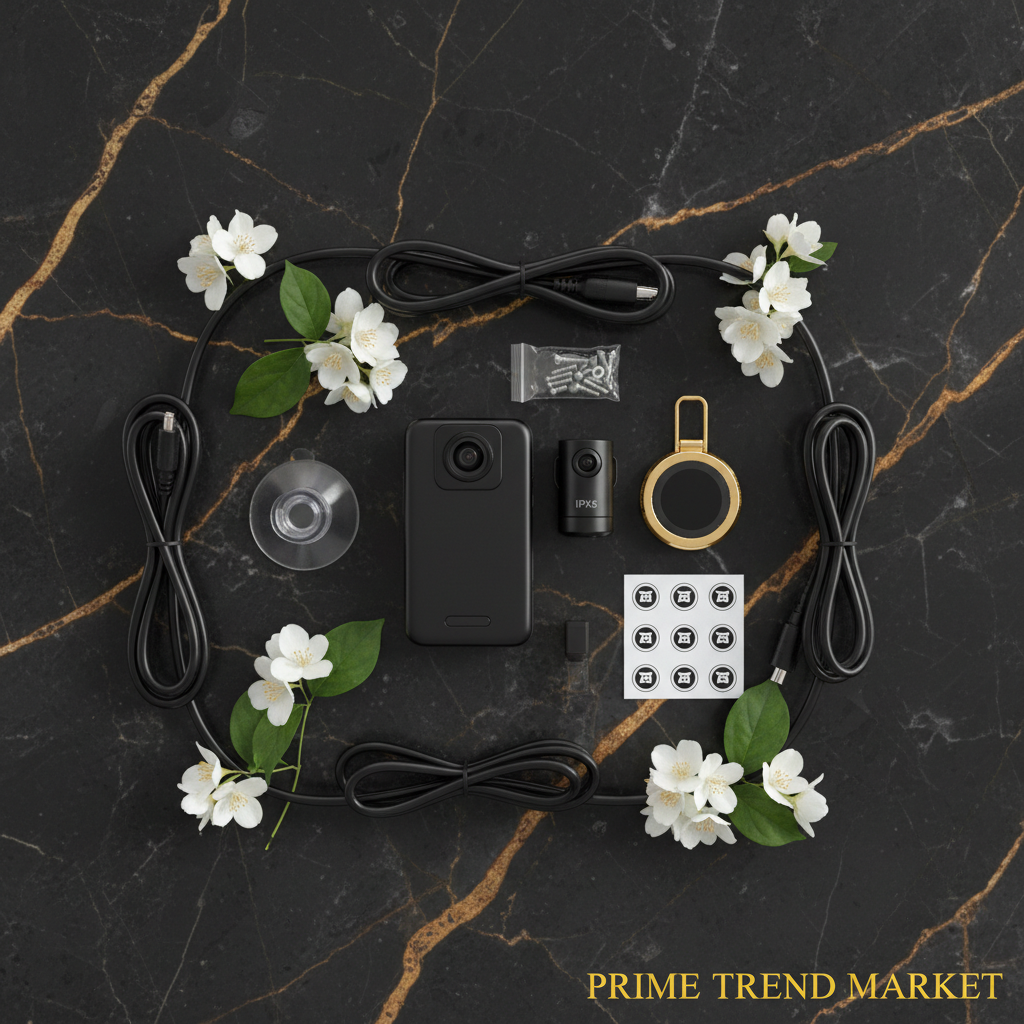 2K 3-CH Dash Cam - Full Kit Flat Lay