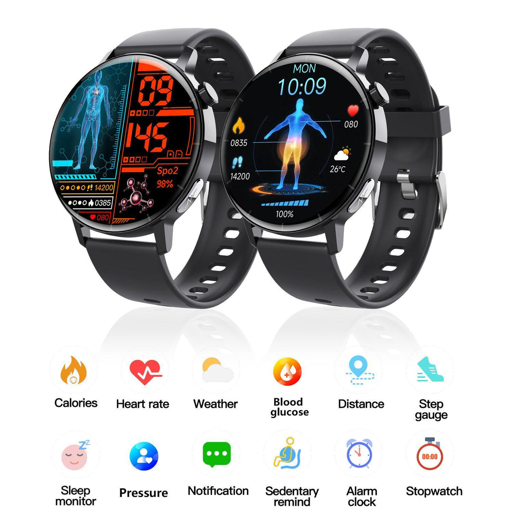 Advanced Health Monitoring Smartwatch — Non-Invasive Blood Glucose, ECG, Blood Pressure & More
