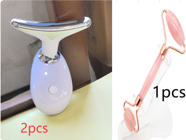 Luxury 7-Color LED EMS Face & Neck Beauty Massager — Negative Ion, Infrared, Ultrasonic Skin Rejuvenation