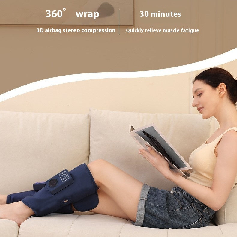 Luxury EMS Calf Air Compression Leg Massager with Heat — Airbag Heating, 3 Gears, Single & Double
