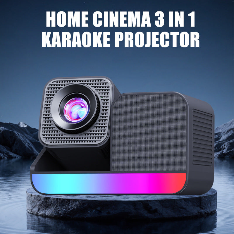 KaraokeMax™ HD Home Theater Projector — 720P with Built-In Microphone for Movie & Party Nights