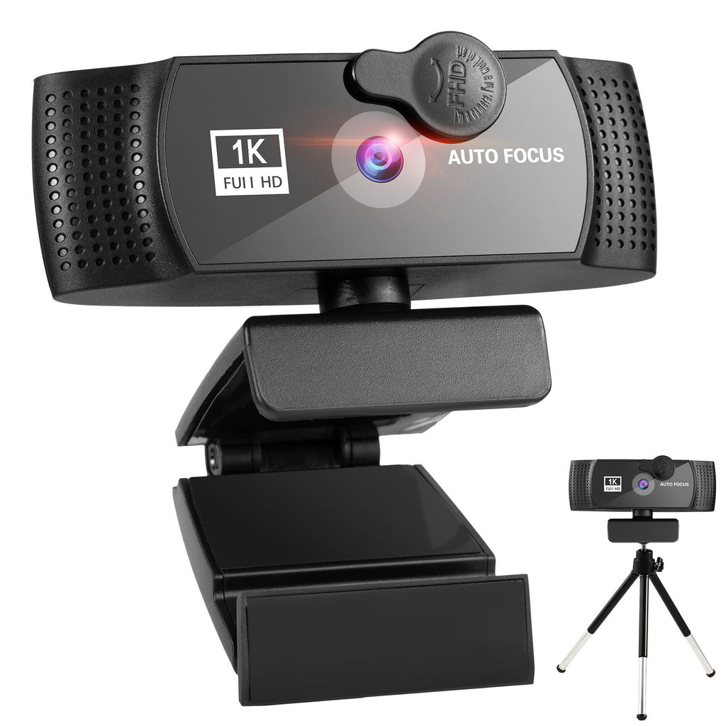 1080P Beauty Auto Focus Webcam — HD Computer Camera with Built-In Mic for Streaming & WFH