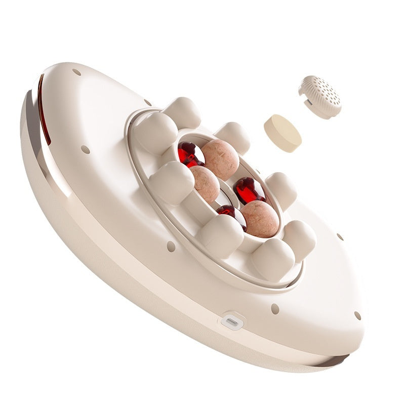 Luxury Electric Abdominal Massager — Hot Compress Stone Massage, Wireless Charging, Constant Temperature