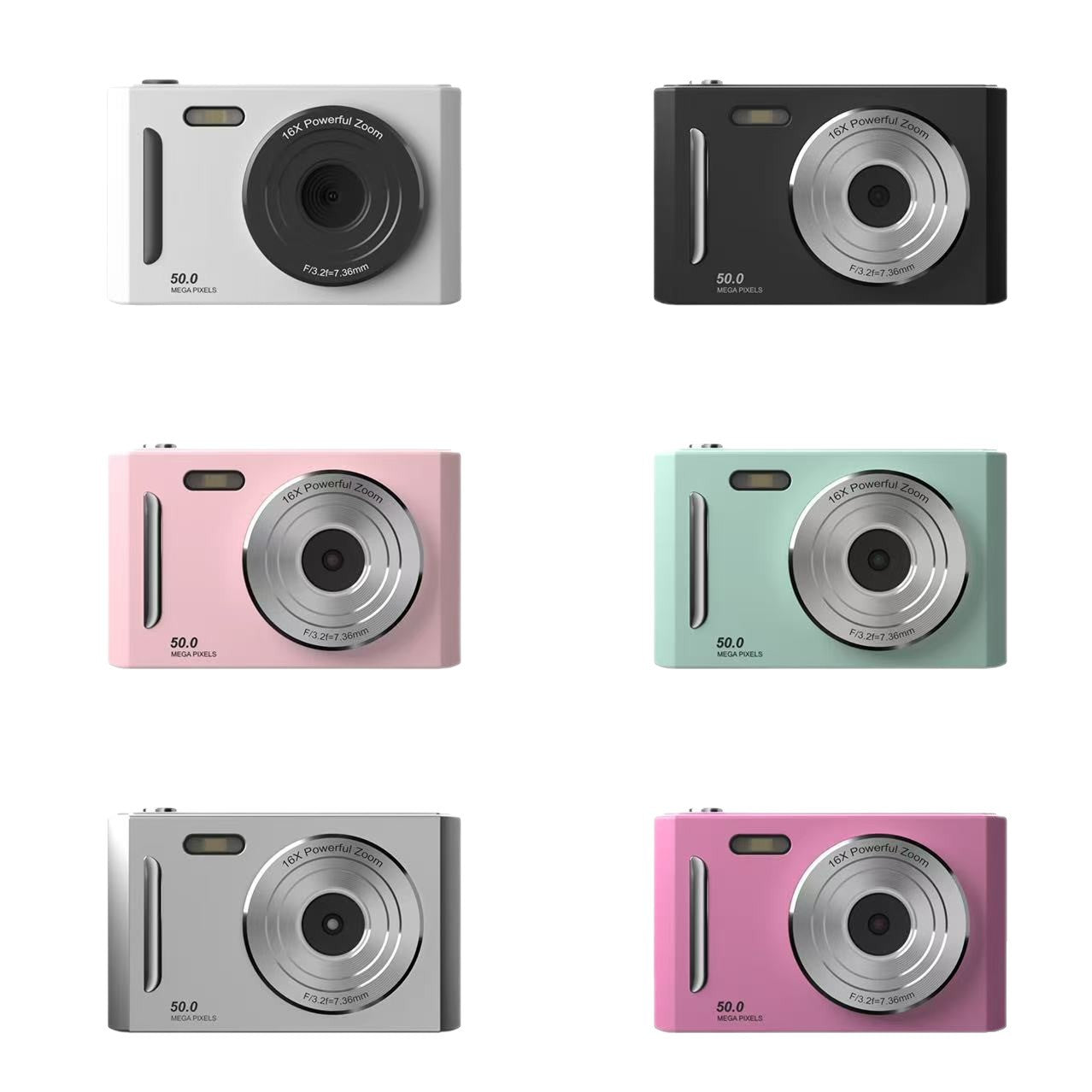 CampusShot™ CCD Student Digital Camera — HD Dual Front & Rear Lens in 6 Premium Colors