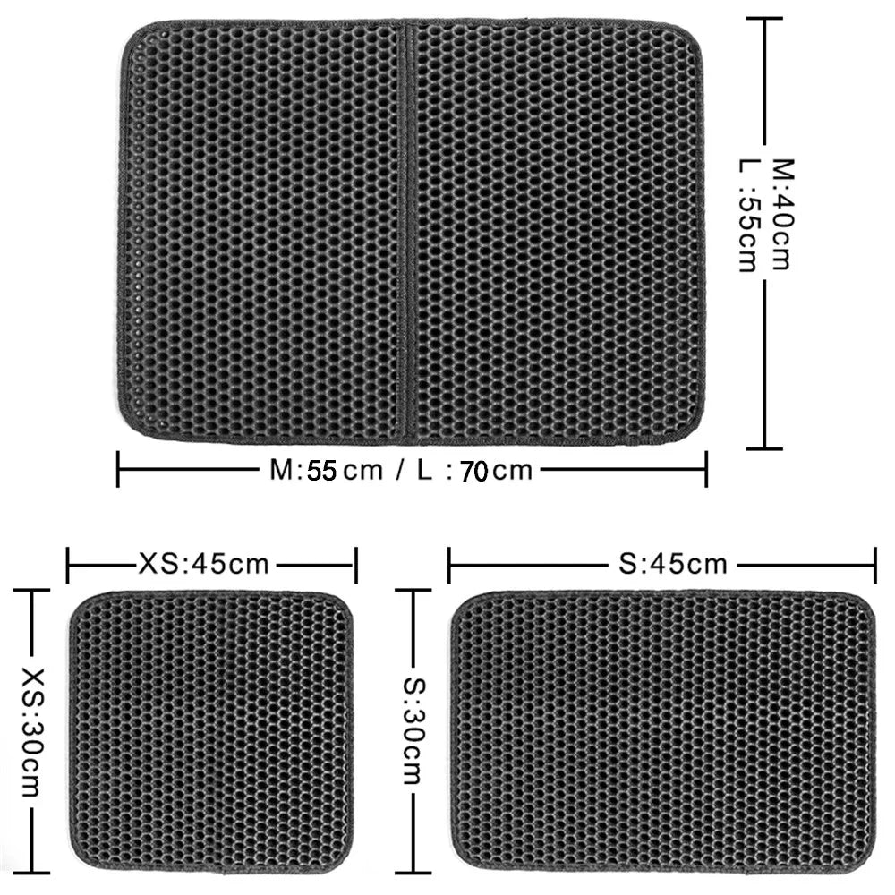 Premium Waterproof EVA Cat Litter Pad — Double Layer, Honeycomb Anti-Tracking, Easy Clean