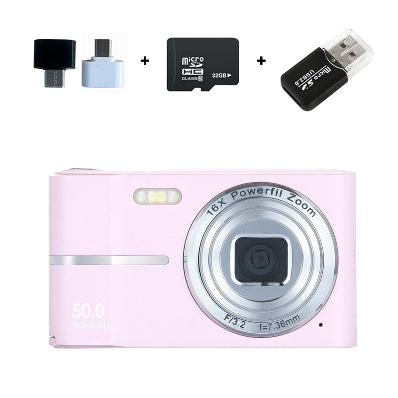 4K Mini Vlogging Camera for Students & Beginners — Pink, Green, Black & White