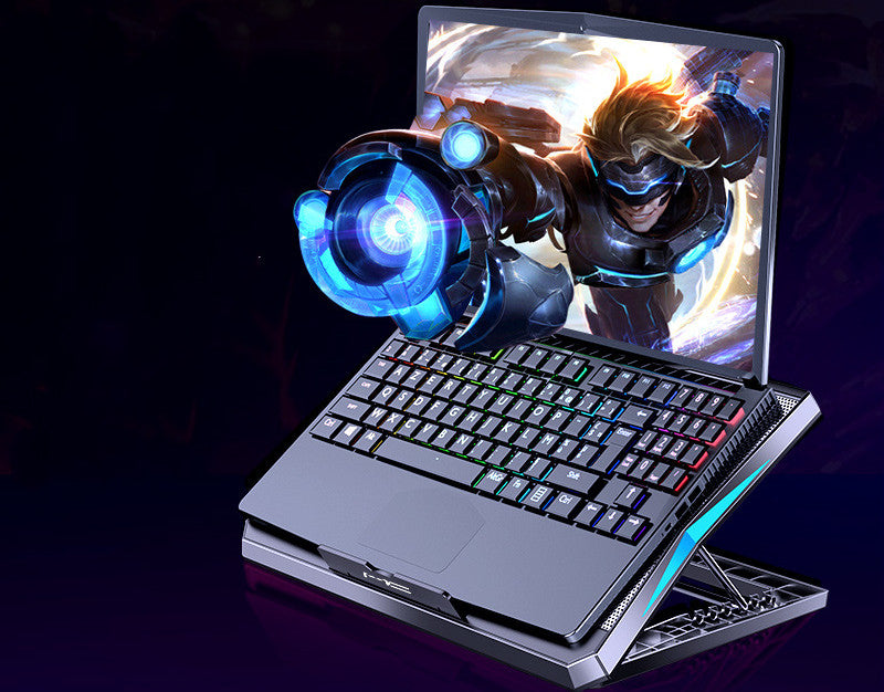 Foldable Laptop Cooling Pad & Ergonomic Stand | Dual USB Metal Mesh Radiator for Notebooks