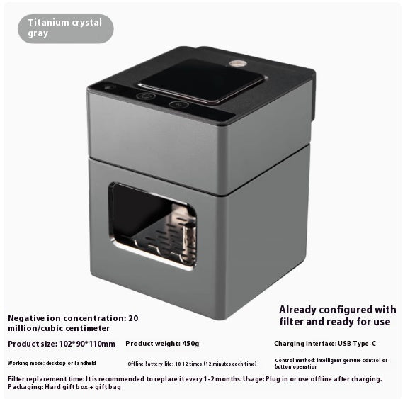 PureAsh™ Smart Smokeless Ashtray & Air Purifier — High-End Home Odor Eliminator