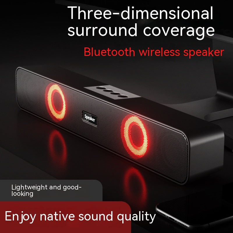 E91 RGB Bluetooth Speaker With Light — Dual Ring LED, 10W Surround Sound, TF Card, AUX, USB