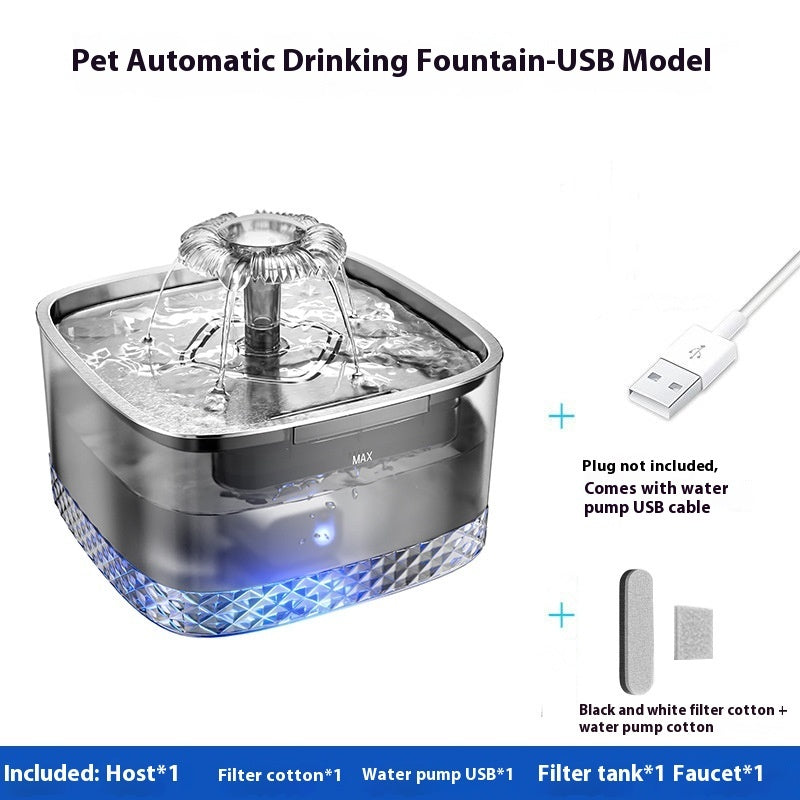 Luxury Stainless Steel Smart Cat Water Feeder — Auto-Flow Induction Fountain with Filter