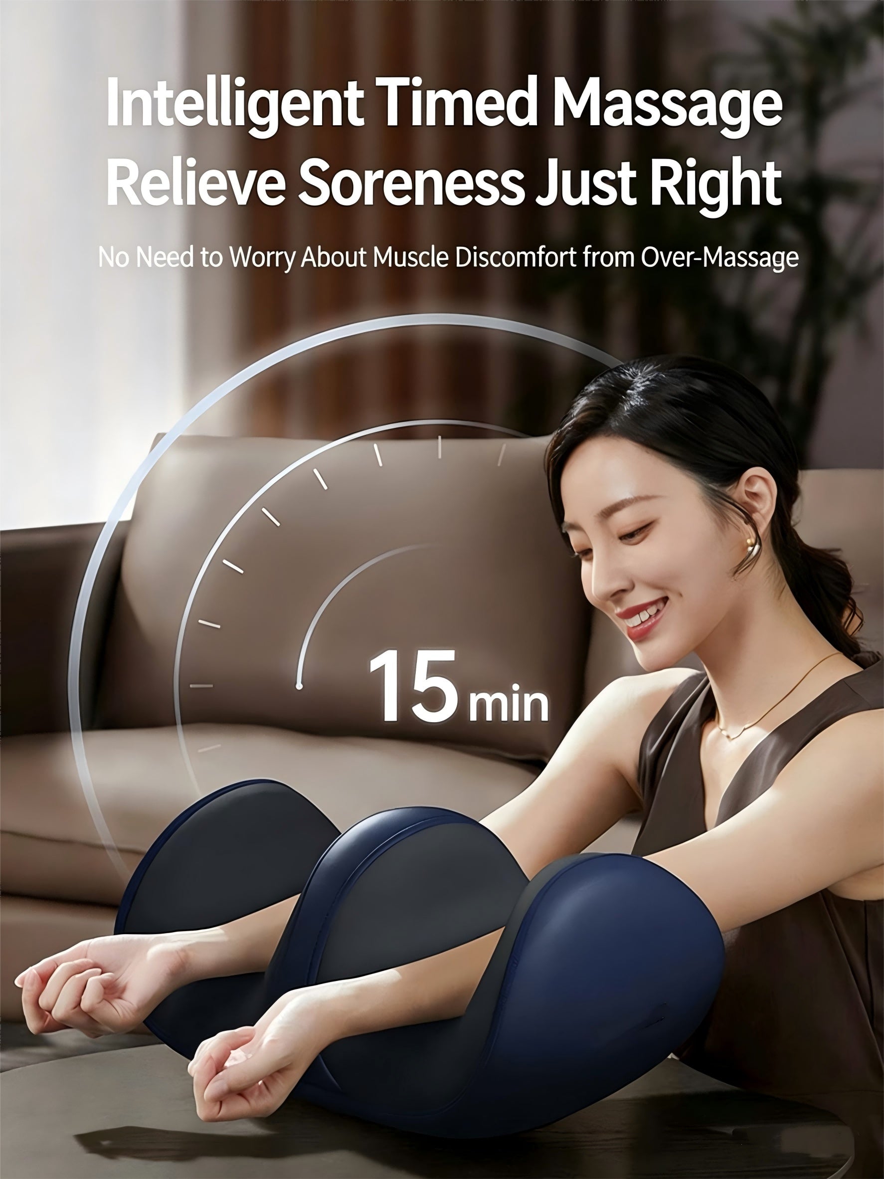 Luxury Shiatsu Electric Foot & Calf Massager with Heat — 3 Intensity Levels, Rolling Calf Massage