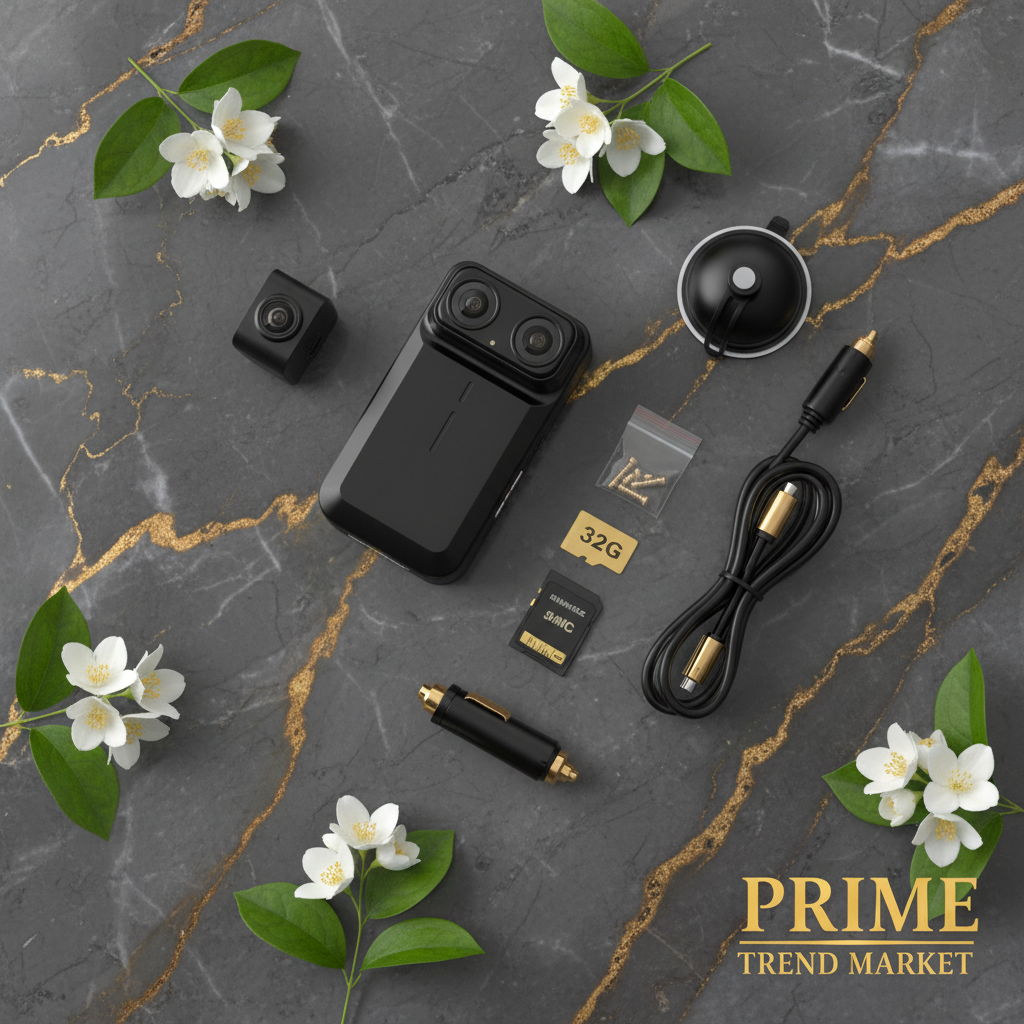 4-Channel 360° Dash Cam - Full Kit Flat Lay