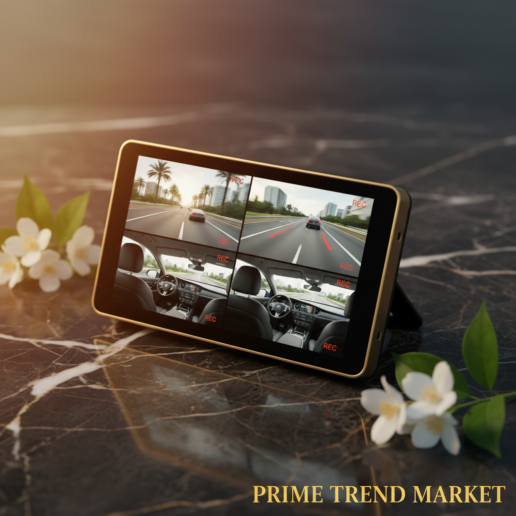 4-Channel 360° Dash Cam - Quad Split View