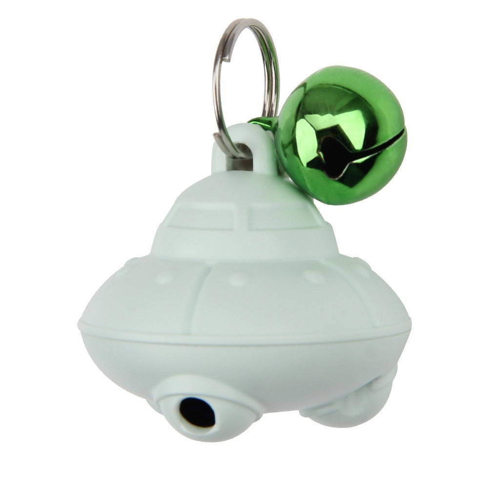 PawSpin Flying Saucer Bell Cat Toy – USB Rechargeable Self-Entertaining Spinning Toy | Green & Pink