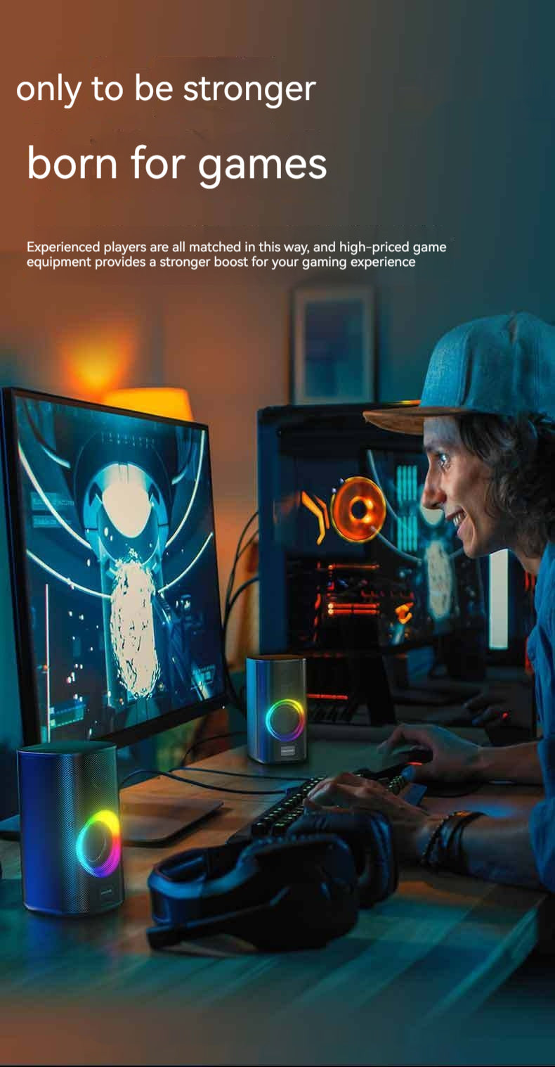 RGB Gaming Desktop Bluetooth Speaker | Dual Stereo Sound, LED Light Show & USB Powered