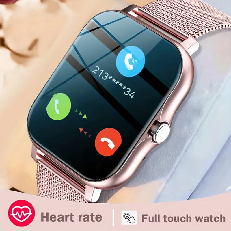 "Bluetooth calling smart watch with 1.44 inch touch screen"
"Smart watch making phone call hands-free"
"Full touch screen fitness watch with Bluetooth calling"
"Unisex smart watch with heart rate monitor"
"Water resistant Bluetooth calling smart watch"
