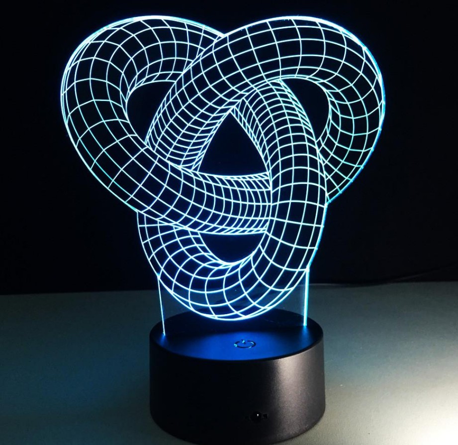 3D Optical Illusion LED Lamp — Holographic Knot Night Light, Remote & Touch Control