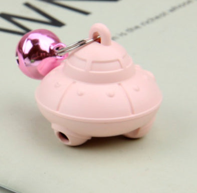 PawSpin Flying Saucer Bell Cat Toy – USB Rechargeable Self-Entertaining Spinning Toy | Green & Pink