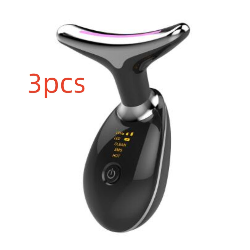 Luxury 7-Color LED EMS Face & Neck Beauty Massager — Negative Ion, Infrared, Ultrasonic Skin Rejuvenation