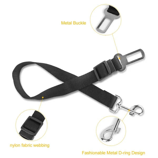 Premium 2-Pack Pet Car Safety Seat Belt — Adjustable Harness Leash for Dogs & Cats