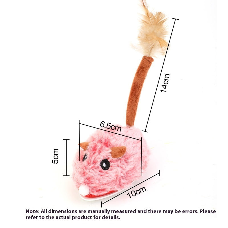 PawHunt Electric Mouse Cat Toy – Auto-Moving Plush Interactive Pole Toy for Cats | 3 Colors