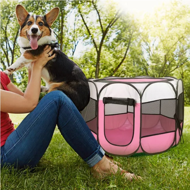 Luxury Portable Foldable Pet Fence Playpen – Indoor & Outdoor Dog & Cat Sports Pen