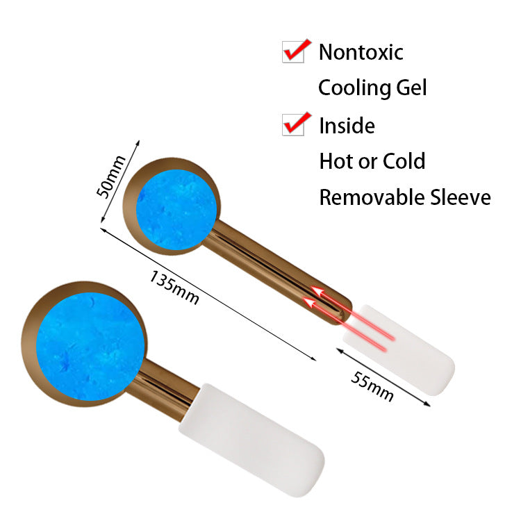 Luxury Stainless Steel Ice Facial Massage Roller — Cryo Stick Cooling Massager for Face Lifting & Depuffing
