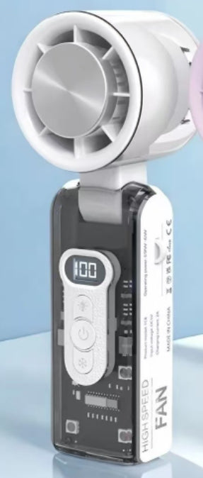 Semiconductor Ice Compress Cooling Fan — Portable Handheld Digital Display USB Fan