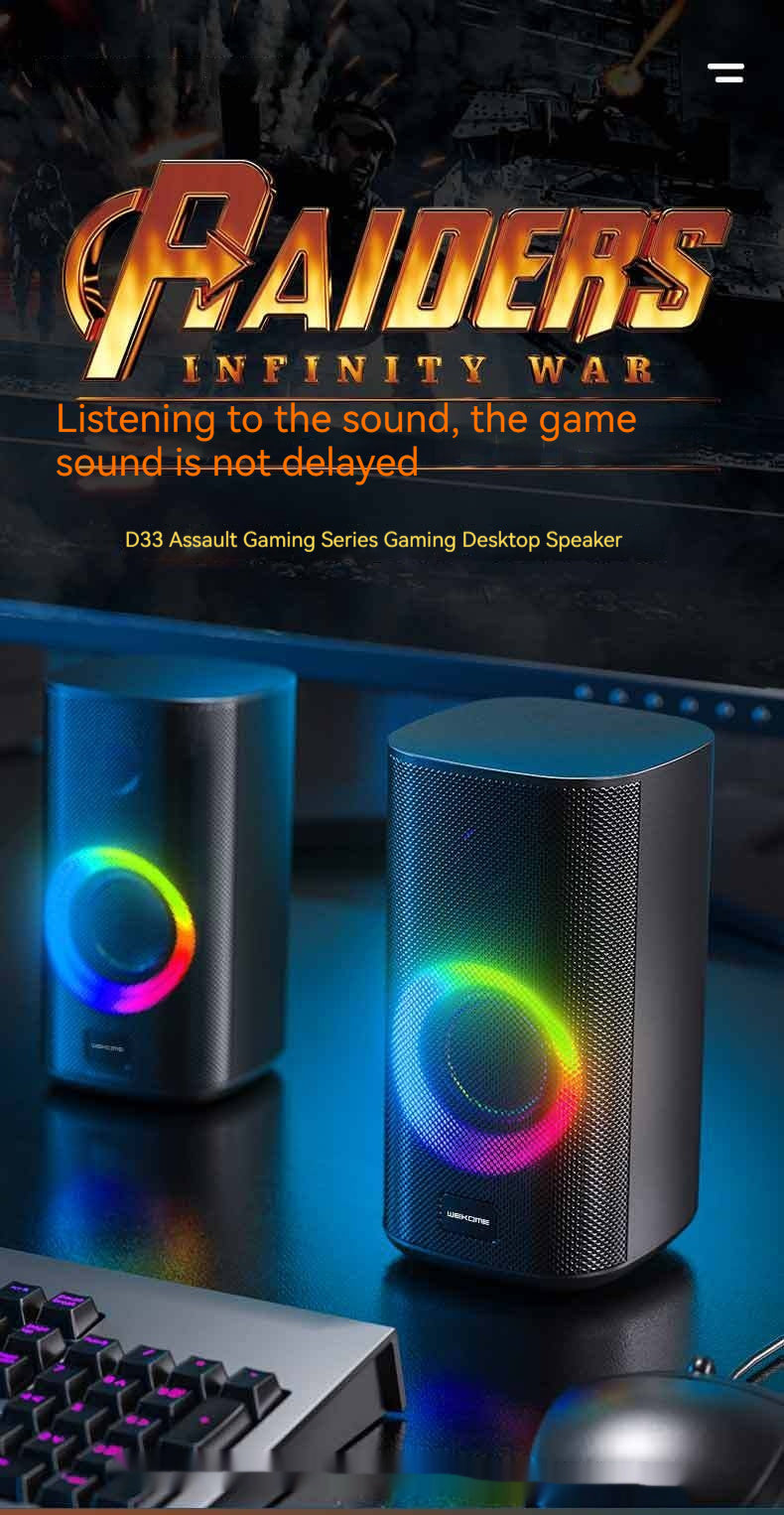 RGB Gaming Desktop Bluetooth Speaker | Dual Stereo Sound, LED Light Show & USB Powered