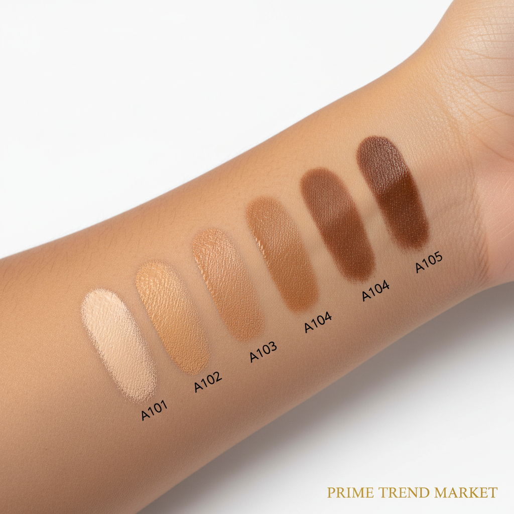 5 shade swatches A101–A105