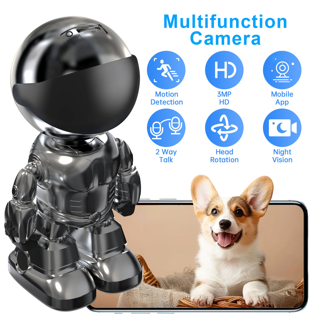 Smart PTZ WiFi Security Camera Pro | AI Tracking 350° Pan + Night Vision + 128GB