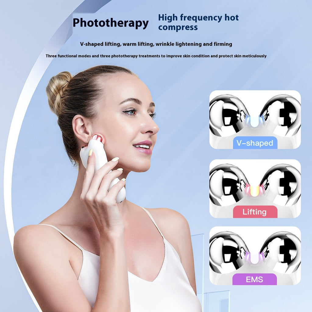 5-in-1 Micro Current Facial Lifting Roller — EMS V-Face Tightening & Rejuvenation Beauty Device