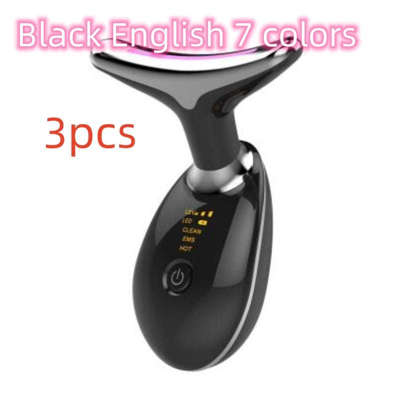 Luxury 7-Color LED EMS Face & Neck Beauty Massager — Negative Ion, Infrared, Ultrasonic Skin Rejuvenation