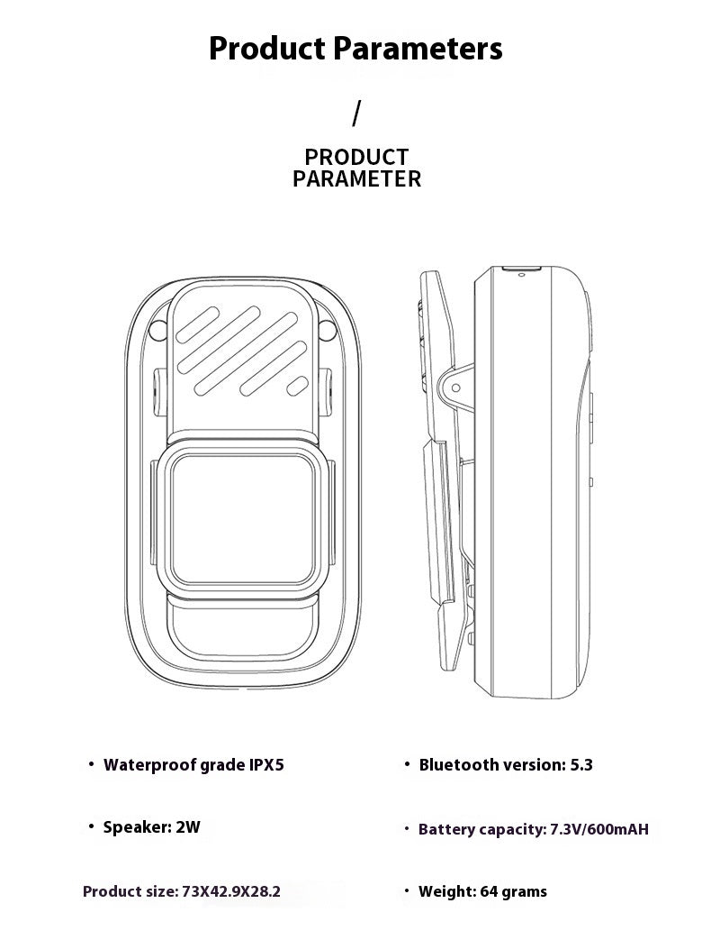 Outdoor Bluetooth Hiking Speaker — Ultra-Lightweight, Portable Subwoofer for Camping & Running