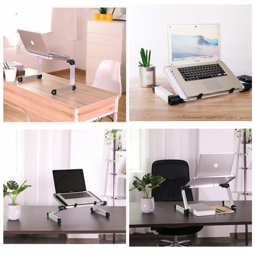 Foldable Laptop Stand & Ergonomic Tablet Holder | 360° Adjustable Height for Bed, Sofa & Desk