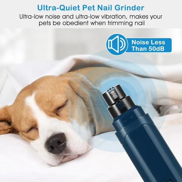 Professional Pet Nail Grinder — 2-Speed Quiet USB Rechargeable Trimmer
