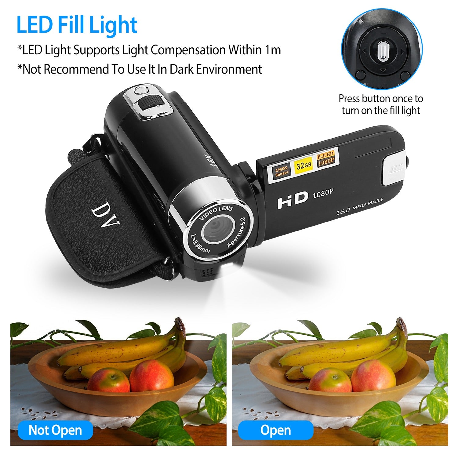 Luxury 270° Rotating Vlog Camera — 1080P HD, 16x Zoom, Built-in Fill Light & Selfie Mode