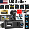 Triple Lens Dash Cam 1080P HD | Front, Rear & Interior Recording + G-Sensor