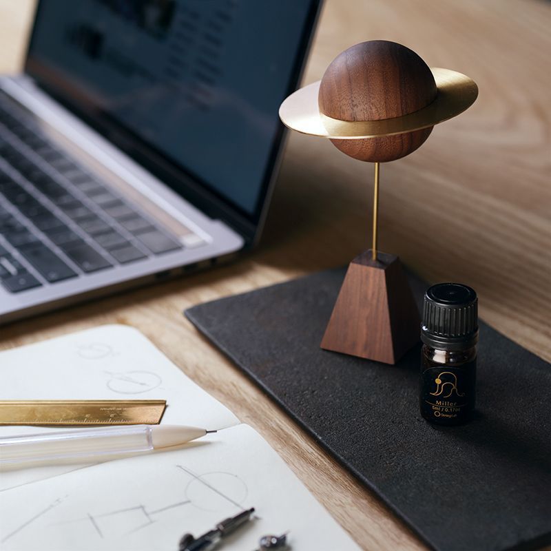 Luxury Asteroid Aromatherapy Oil Diffuser — Black Walnut Sculptural Home Scent