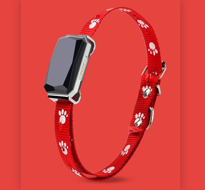 BeidouTrack GPS Pet Collar – Military-Grade Satellite Positioning with 500mAh Battery | Black & Red