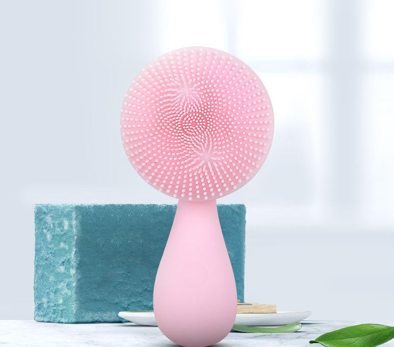 Sonic Silicone Face Cleansing Brush | 4-Mode Vibration Deep Pore Cleanser with Gold Charging Dock